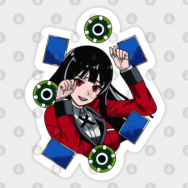 Yumeko Jabami Kakegurui Sticker by AmelieLacroix